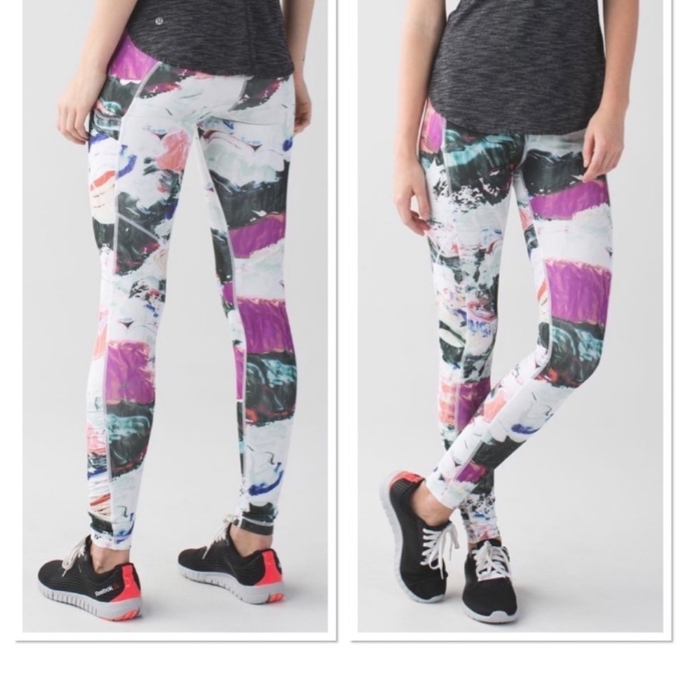 Lululemon Speed Tight III All Full-On Luxtreme Pigment Wave Multi /Black SIZE 6